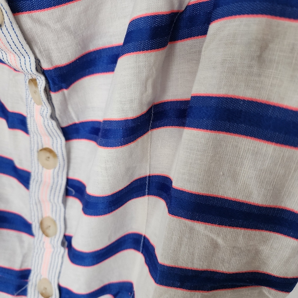 Joules LinenStriped Blue and White Dress - Picture 7 of 7